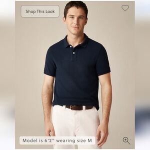NWT J.Crew Men's Classic piqué polo shirt Sz M $79.50
